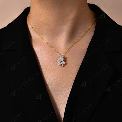 S925 Sterling Silver Engagement Party Moissanite Necklace